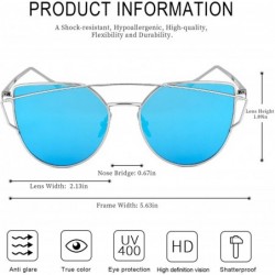 Oversized Womens Fashion Cateye Sunglasses - Polarized Eyewear for Driving Fishing - 100% UV400 Protection - Z Blue - CE19C72...