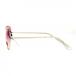 Square Air Force Square Aviator Sunglasses Thin Light Weight Gold Metal Mirror Lens - Gold - CH186CMT8DL $11.50