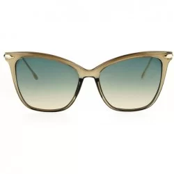 Butterfly Fashion Sunglasses Womens Square Butterfly Frame Ombre Color Lens - Slate (Blue Brown) - CF183Z6060I $23.59