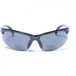 Sport Bifocal Reading Sunglasses Outdoor Readers - Black/Silver - C818CSATAME $17.36