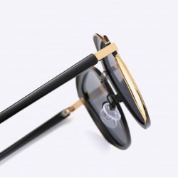 Oval Polarized Cat Eye Sunglasses-Thicken Round Goggle-Vintage Classic Sun Glasses - B - CV190OCLWX5 $31.35