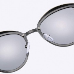 Oval Polarized Cat Eye Sunglasses-Thicken Round Goggle-Vintage Classic Sun Glasses - B - CV190OCLWX5 $31.35