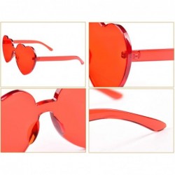 Cat Eye One Piece Rimless Sunglasses Transparent Candy Color Tinted Eyewear - 10 Pack - C518TSNKEAH $30.57