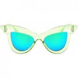 Cat Eye Polarized Sunglasses Protection Glasses Driving - Green - CZ18TQY0324 $13.26