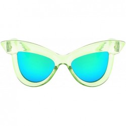 Cat Eye Polarized Sunglasses Protection Glasses Driving - Green - CZ18TQY0324 $26.89