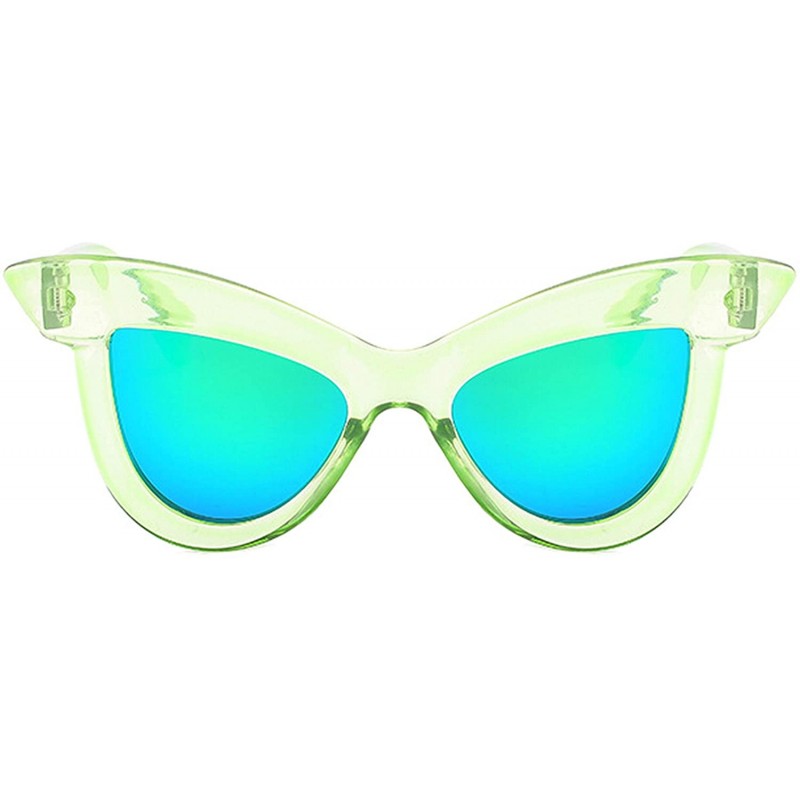 Cat Eye Polarized Sunglasses Protection Glasses Driving - Green - CZ18TQY0324 $13.26