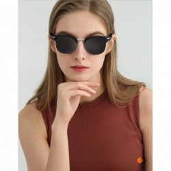 Semi-rimless Semi Rimless Sunglasses for Women Men Polarized Classic Half Frame Sun Glasses - 03-gray Lens(silver) - C518EHDO...
