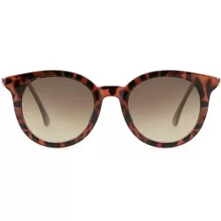 Round Retro Round Sunglasses for Women Fashion Plastic Frame UV400 Protection - Leopard - CK18ZEI3UHQ $24.49