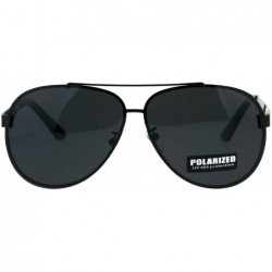 Rimless Polarized Mirror Exposed Edge Luxury Designer Pilots Metal Rim Sunglasses - All Black - CT18GXUMZ9I $17.84