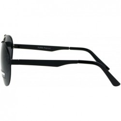 Rimless Polarized Mirror Exposed Edge Luxury Designer Pilots Metal Rim Sunglasses - All Black - CT18GXUMZ9I $17.84