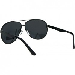 Rimless Polarized Mirror Exposed Edge Luxury Designer Pilots Metal Rim Sunglasses - All Black - CT18GXUMZ9I $17.84