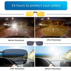 Shield 2-Pair Polarized/Night Vision Clip on Sunglasses/Myopia Glasses for Driving - Black-yellow - CQ18QIQCKSM $29.09