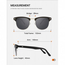 Semi-rimless Semi Rimless Sunglasses for Women Men Polarized Classic Half Frame Sun Glasses - 03-gray Lens(silver) - C518EHDO...