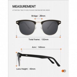 Semi-rimless Semi Rimless Sunglasses for Women Men Polarized Classic Half Frame Sun Glasses - 03-gray Lens(silver) - C518EHDO...