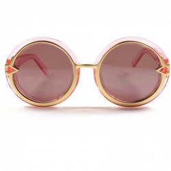 Round Hot Vintage Retro Fashion Round Tortoise Frame Women's Sunglasses - Black/Gold - CK189AMZAWO $13.65