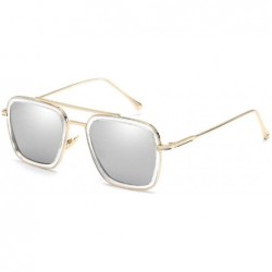 Square Trending Sunglasses For Men Fashion Square Eyewear For Boys Retro Style Sunglasses Iron Man Same Style Sunglasses - CF...