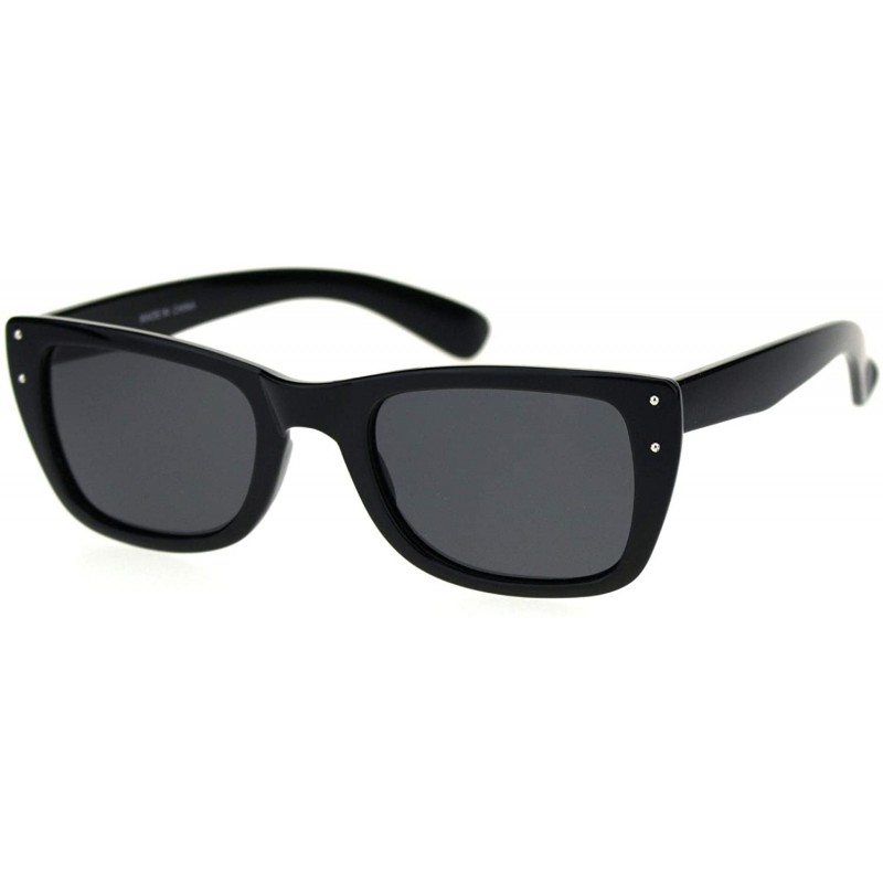 Rectangular Polarized Womens Rectangular Mod Plastic Light Weight Sunglasses - All Black - C418RKHCKYY $11.42