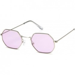 Oval 2019 Square Sunglasses Women Retro Fashion Rose Gold Sun Glasses Female Transparent Ladies - Silver Purple - CO199CLI3DW...