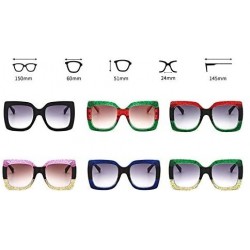 Square Fashion Sunglasses Tricolor Protection - Black - CH18KRCHTN9 $13.23