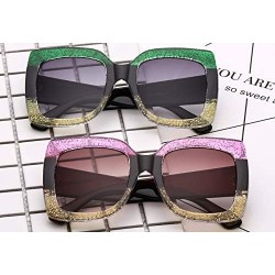 Square Fashion Sunglasses Tricolor Protection - Black - CH18KRCHTN9 $13.23