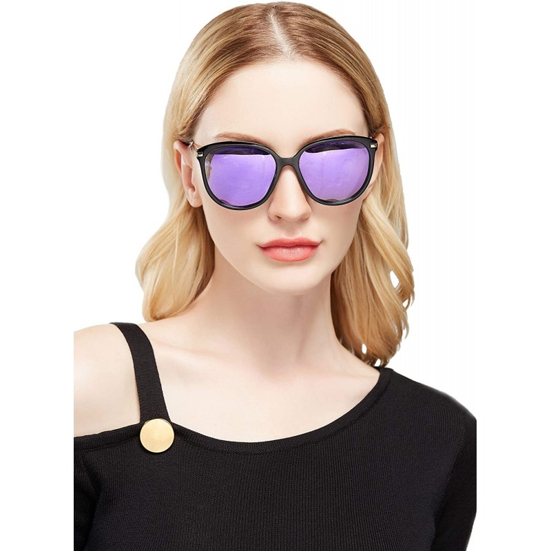 Round Classic Round Polarized Sunglasses Vintage Mirrored Glasses For Women - C7182WSECEM $12.59