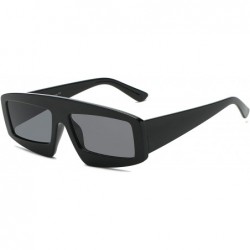 Rectangular Women Retro Vintage Futuristic Flat Lens Rectangular Sunglasses - Black - C718I8YNSHG $7.29