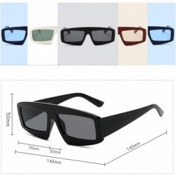 Rectangular Women Retro Vintage Futuristic Flat Lens Rectangular Sunglasses - Black - C718I8YNSHG $7.29