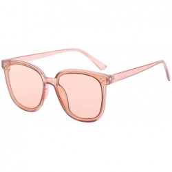 Oversized Oversized Women's Lightweight Fashion Sunglasses - Mirrored Polarized Lens - Pink - CK18RRSIKX6 $17.10