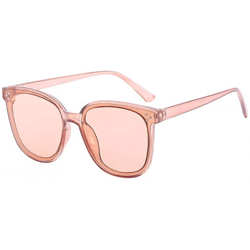 Oversized Oversized Women's Lightweight Fashion Sunglasses - Mirrored Polarized Lens - Pink - CK18RRSIKX6 $7.73