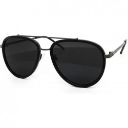 Sport 66449 Premium Aviator Vintage Hippie Retro Womens Mens Sunglasses - Black - CC1850KOD0L $26.64