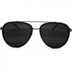 Sport 66449 Premium Aviator Vintage Hippie Retro Womens Mens Sunglasses - Black - CC1850KOD0L $15.92