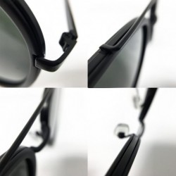 Sport 66449 Premium Aviator Vintage Hippie Retro Womens Mens Sunglasses - Black - CC1850KOD0L $15.92