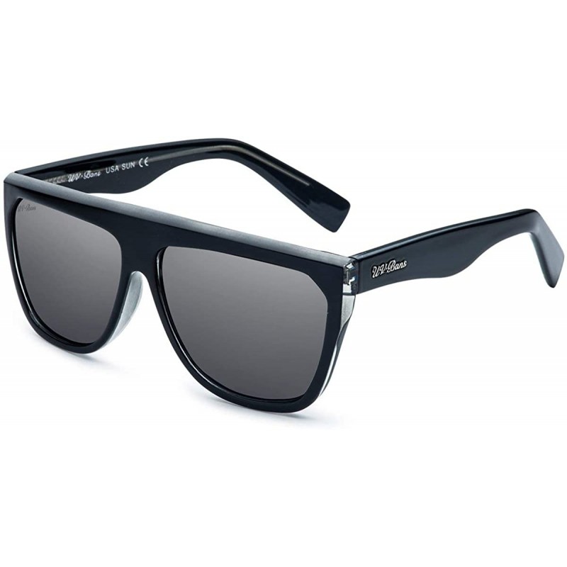 Square Polarized Sunglasses Protection Oversized - Oversized Black - CM18C9ZYRHR $39.42