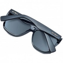 Square Polarized Sunglasses Protection Oversized - Oversized Black - CM18C9ZYRHR $39.42
