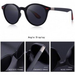 Oval Ultralight Polarized Sunglasses Men Women Oval Frame Legs Round Sun Glasses Driving Goggles Black C2 Black-Black - CX194...