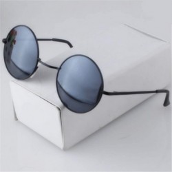 Goggle Vintage Round Sunglasses Women Sun Glasses Gold Alloy Circle Men Feminine Goggles - Black - C8197Y6D8UU $20.80