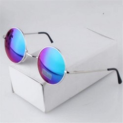 Goggle Vintage Round Sunglasses Women Sun Glasses Gold Alloy Circle Men Feminine Goggles - Black - C8197Y6D8UU $20.80