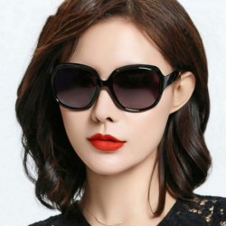 Oval Luxury Oversized Polarized Sunglasses Women Elegant Er Sun Glasses Driving Ladies Sunglass Out - Black - CF199CSQ72U $18.93