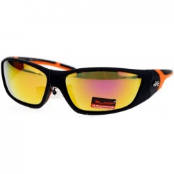 Oval Sports Fashion Sunglasses Unisex Oval Wrap Matte Frame Rubber - Orange - CZ127364MIL $19.96