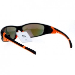 Oval Sports Fashion Sunglasses Unisex Oval Wrap Matte Frame Rubber - Orange - CZ127364MIL $12.87