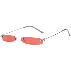 Rectangular Fashion Small Frame Eyewear Squared Rectangular Sunglasses (Style G) - CR196GXHCY3 $10.92