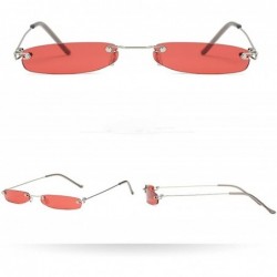 Rectangular Fashion Small Frame Eyewear Squared Rectangular Sunglasses (Style G) - CR196GXHCY3 $10.92