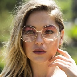 Oversized Women's Vintage Oversized Cat Eye Sunglasses Fashion Unisex Eye Glasses - CJ182MN0YGT $10.24