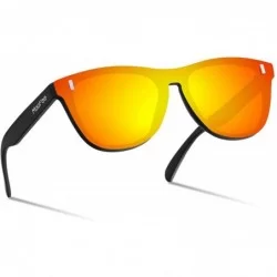 Square Polarized sunglasses for women mens retro TR90 mirrored HD Polarized UV400D Lens Unisex sunglasses - Black - C218RN366...