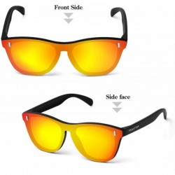 Square Polarized sunglasses for women mens retro TR90 mirrored HD Polarized UV400D Lens Unisex sunglasses - Black - C218RN366...