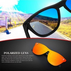 Square Polarized sunglasses for women mens retro TR90 mirrored HD Polarized UV400D Lens Unisex sunglasses - Black - C218RN366...