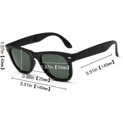 Wrap Limited Edition Horn Rimmed Polarized Folding Sunglasses with Compact Pocket - Black/Molv - CL12EDAGGBF $10.57