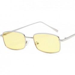 Aviator Fashion Dazzle Ladies Small Sunglasses Men Women Retro Female Eye Yellow Red Vintage Tiny Square Sun Glasses - 10 - C...