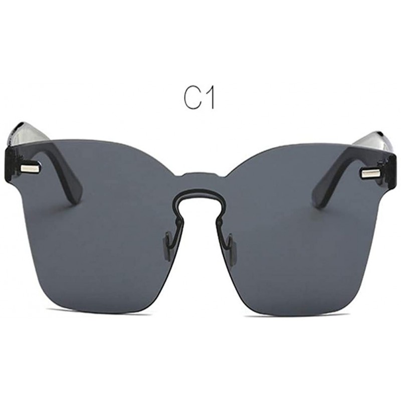 Oversized Sunglasses Women Summer Rimless Square Shades Sun Glasses Eyewear Sunshines Luxury Sunglasses - C1 - CI18Y5CW8LX $2...