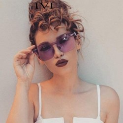 Oversized Sunglasses Women Summer Rimless Square Shades Sun Glasses Eyewear Sunshines Luxury Sunglasses - C1 - CI18Y5CW8LX $2...